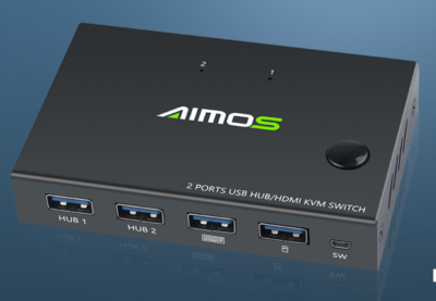 ES-Tune KVM切替器 2入力1出力 HDMIモニター USB切替器 2入力4出力 USBハブ 手動式 電源不要 タイプC端子採用 USB2.0 USBケーブル付属 KVMスイッチ 切替機