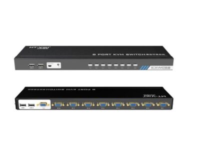 KVM切替器 パソコン切替器 8入力1出力 8ポート USB切替器 CPU切替器 セレクター 給電不要 デバイス不要 Macシステム対応 最大解像度1920*1440 VGAケーブル8本付き リモコン付き